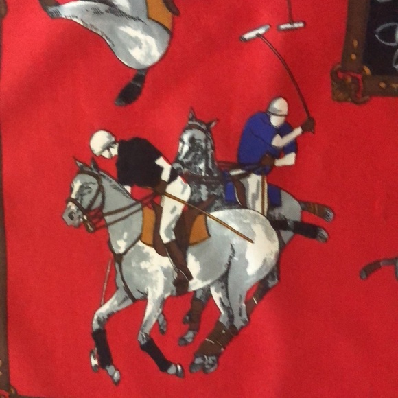VTG Classy Horse Polo Theme Design Square Scarf. Made in Italy - Picture 5 of 14